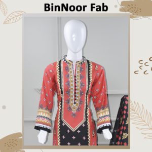 BinNoor Lawn 3Pc Vol #2 , Shirt ,lawn Duppata, Trouser(Airjet Kinara)