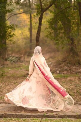 Mehak hand painted bridal lehenga choli by Maria Sajjad