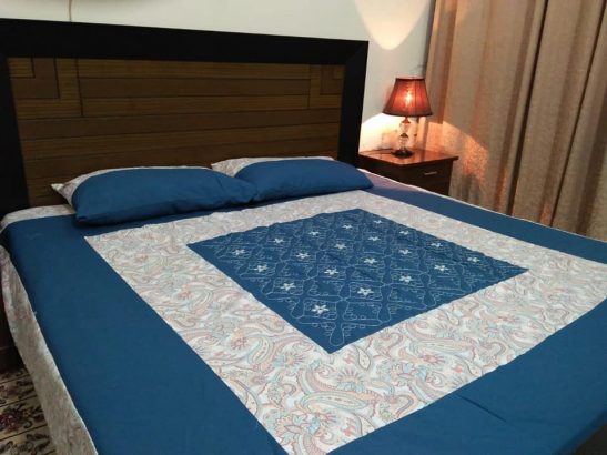 King size Export Quality Cotton satin center embrioded Bedsheet