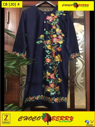 Embroidered Front, Plain Back, Embroidered Sleeves