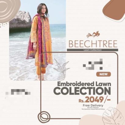 Embroidered lawn 3 piece unstitch collection