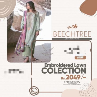 Embroidered lawn 3 piece unstitch collection