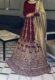 Mohsin Naveed Ranjha Formal wedding bridal maroon lehnga with dupatta