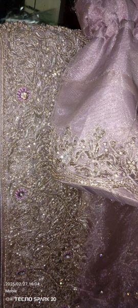 Fancy lavender color dress, especially for Walima function. Once used.